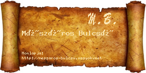 Mészáros Bulcsú névjegykártya