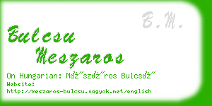 bulcsu meszaros business card